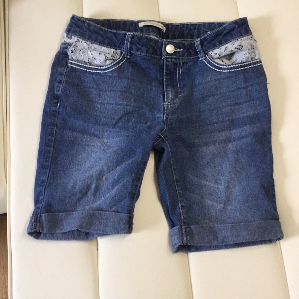 “Canyon River Blues” Jean Shorts with Lace
